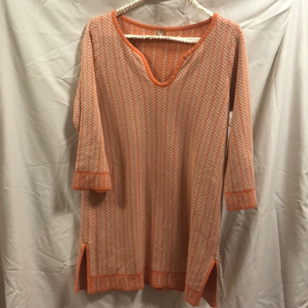 Orange and cream 100% cotton sweater